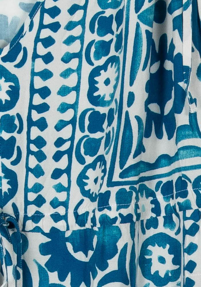 Robe Longue Bleue et Blanche - Taille XL/42 de la marque La Fée Maraboutée | PARAD105854 - Vendu par Paradigme - Image 3