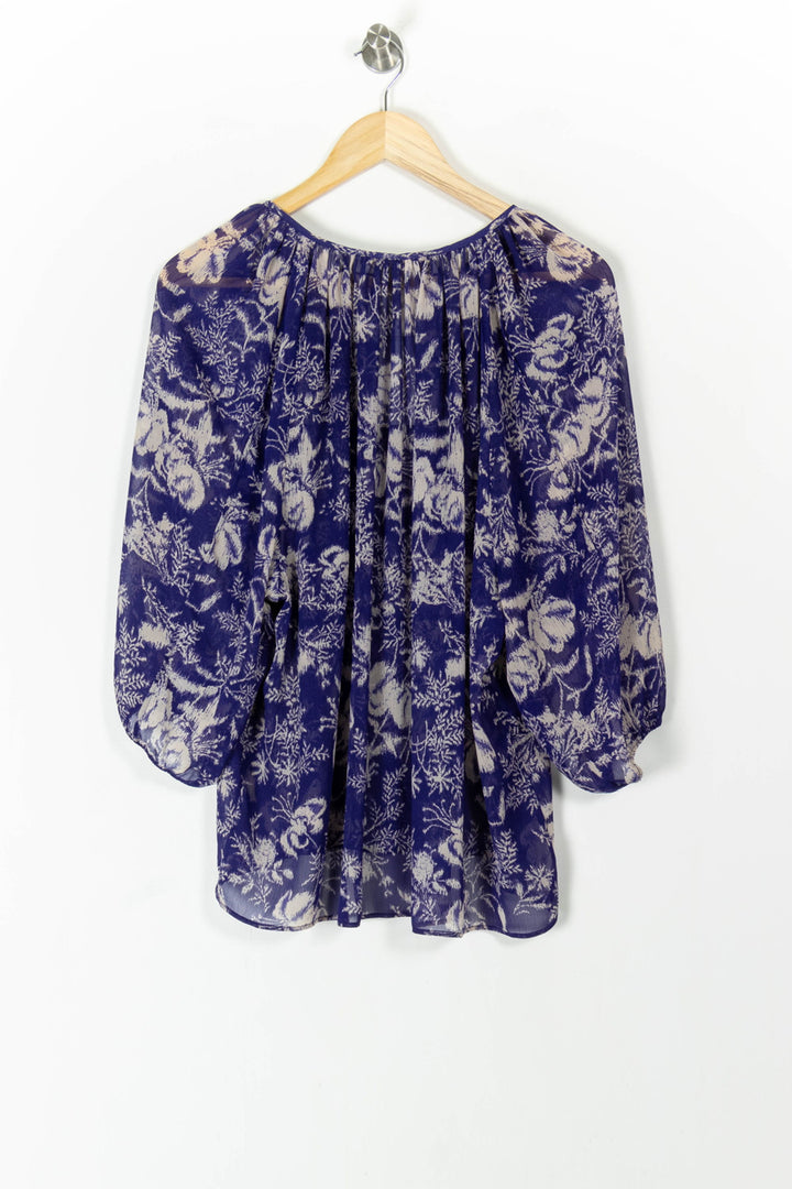 Blouse Violette et Beige - Taille M/38 de la marque ba&sh | PARAD105862 - Vendu par Paradigme - Image 4