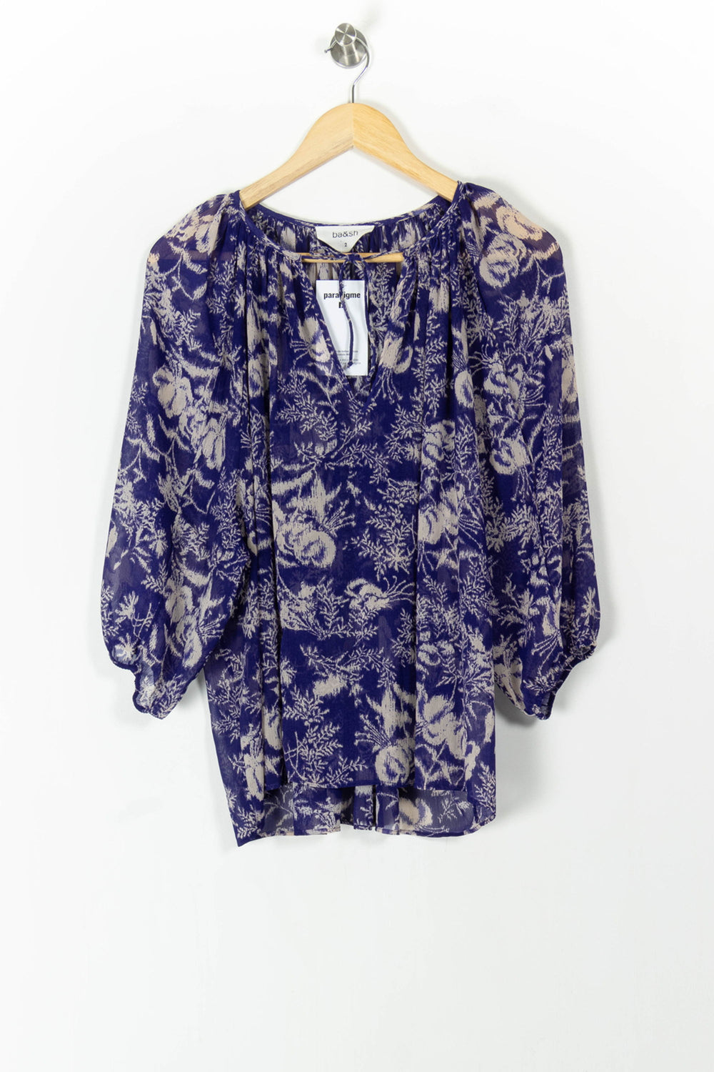Blouse Violette et Beige - Taille M/38 de la marque ba&sh | PARAD105862 - Vendu par Paradigme - Image 2