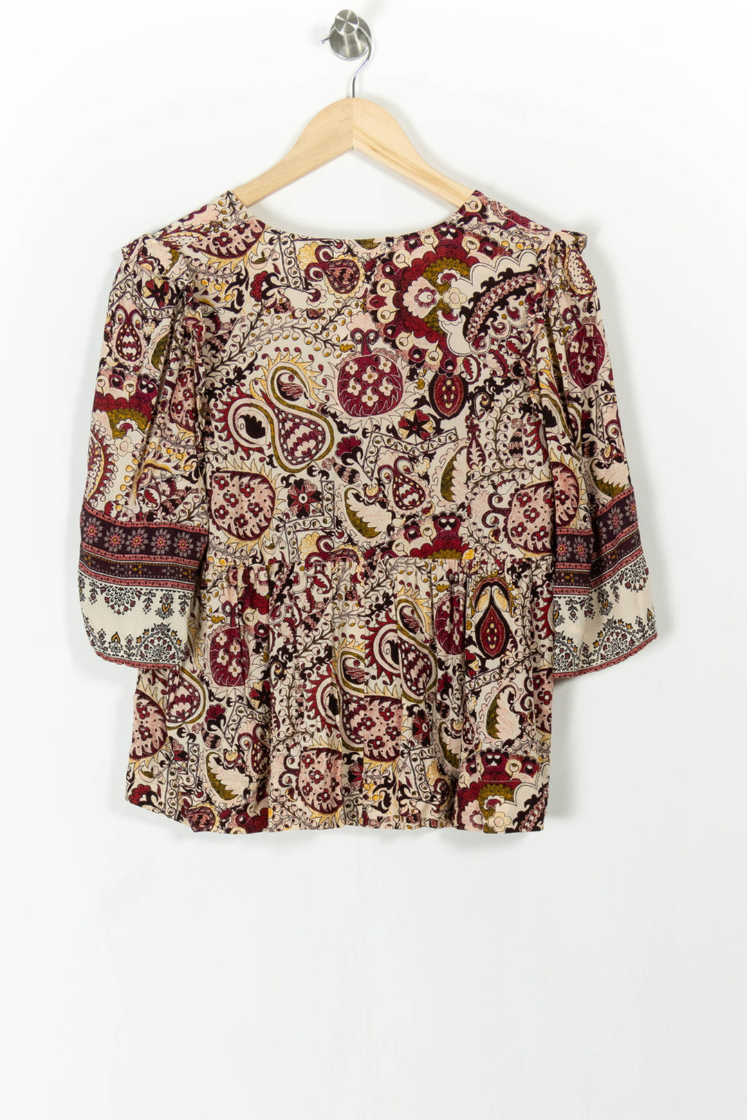 Blouse Beige et Bordeaux - Taille M/38 de la marque ba&sh | PARAD105863 - Vendu par Paradigme - Image 4