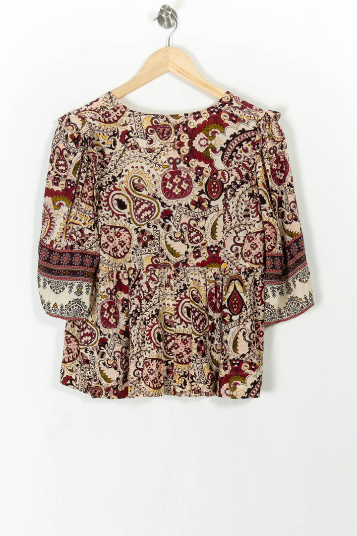 Blouse Beige et Bordeaux - Taille M/38 de la marque ba&sh | PARAD105863 - Vendu par Paradigme - Image 4