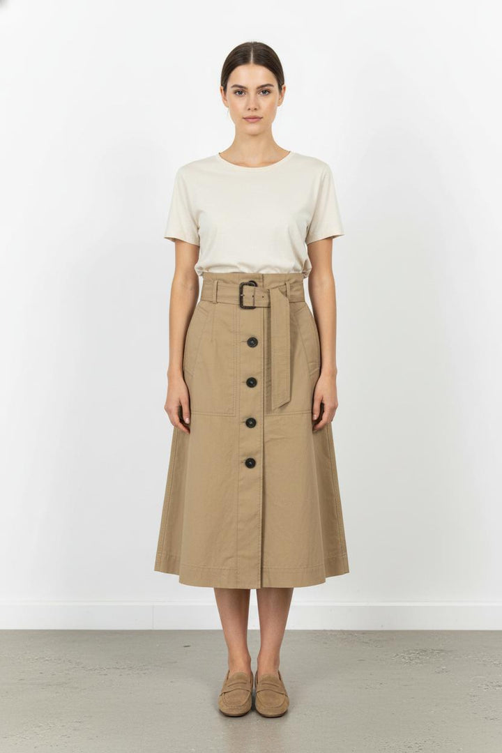 Jupe Midi Beige - Taille M/38 de la marque Weekend Max Mara | PARAD105888 - Vendu par Paradigme - Image 1
