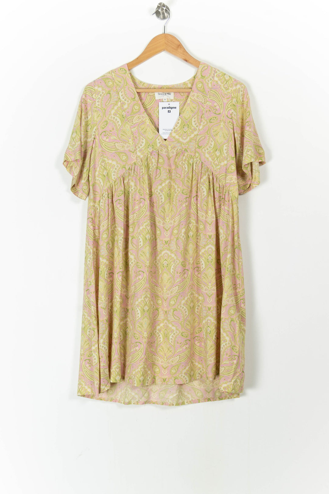 Robe courte rose et jaune - Taille S/36 de la marque Grace & Mila | PARAD105890 - Vendu par Paradigme - Image 2