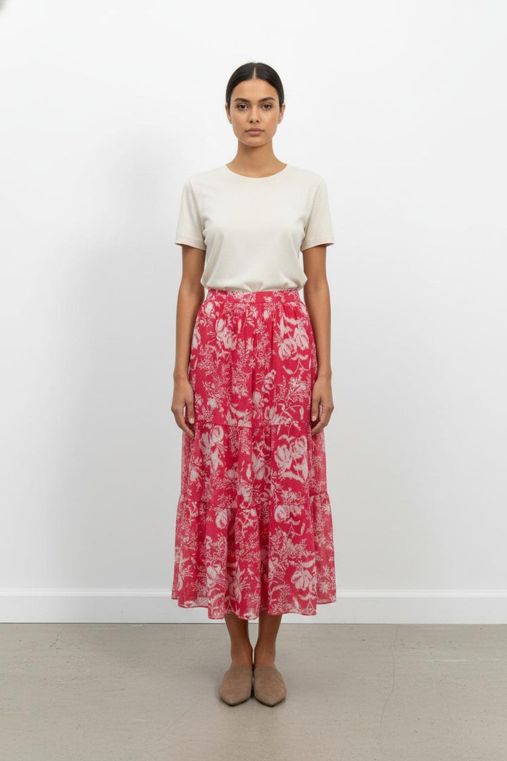 Jupe Longue Rose et Blanche - Taille L/40 de la marque ba&sh | PARAD105899 - Vendu par Paradigme - Image 1