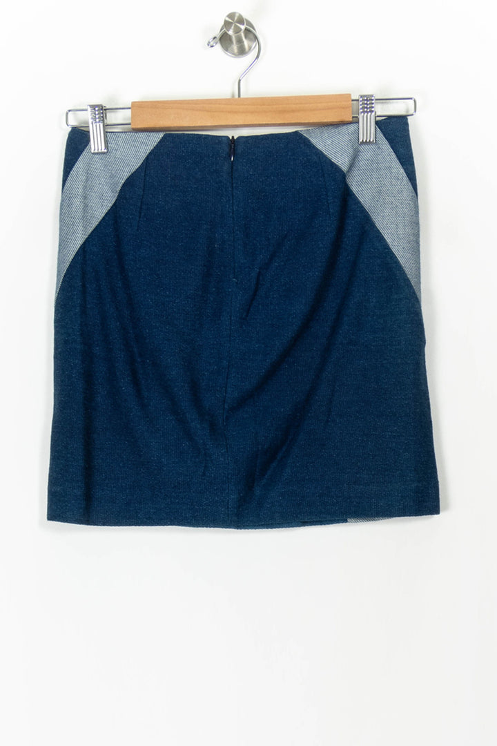 Jupe Courte Bleu et Gris - Taille S/36 de la marque Maje | PARAD105903 - Vendu par Paradigme - Image 4