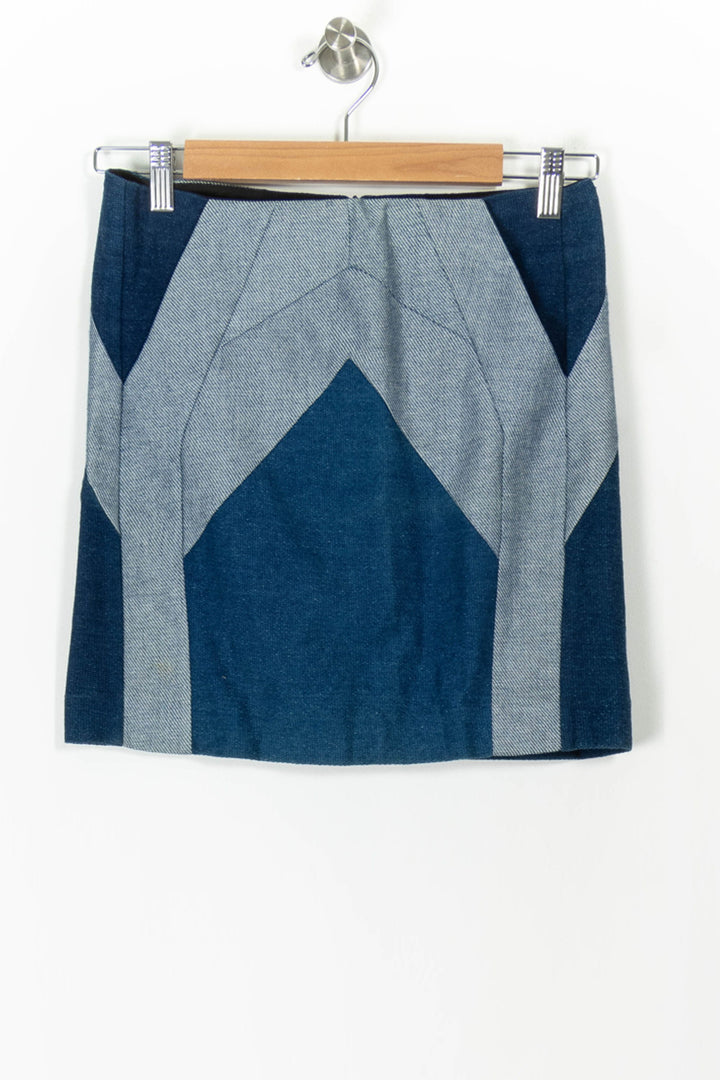 Jupe Courte Bleu et Gris - Taille S/36 de la marque Maje | PARAD105903 - Vendu par Paradigme - Image 2