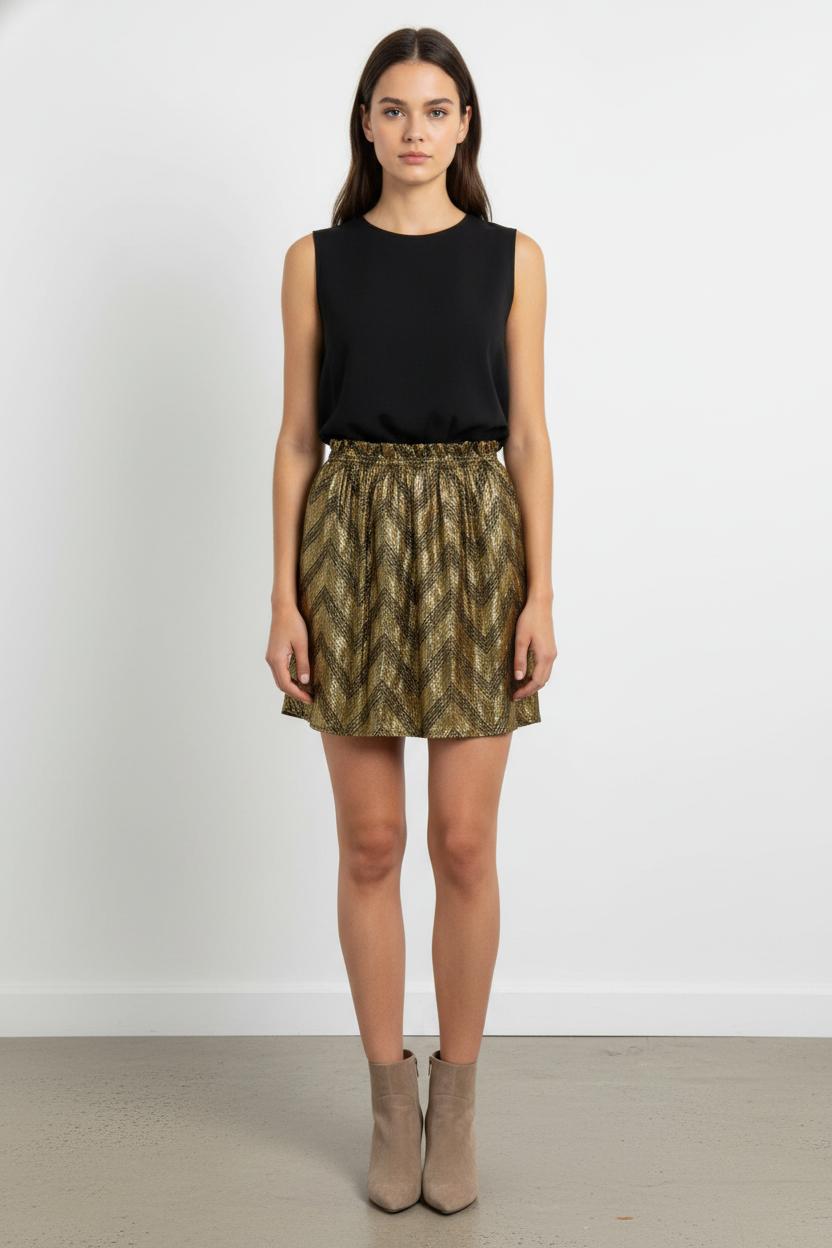 Jupe Plissée Dorée - Taille S/36 de la marque Des petits hauts | PARAD105907 - Vendu par Paradigme - Image 1