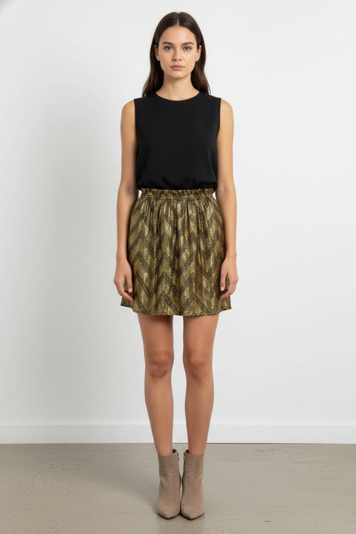 Jupe Plissée Dorée - Taille S/36 de la marque Des petits hauts | PARAD105907 - Vendu par Paradigme - Image 1