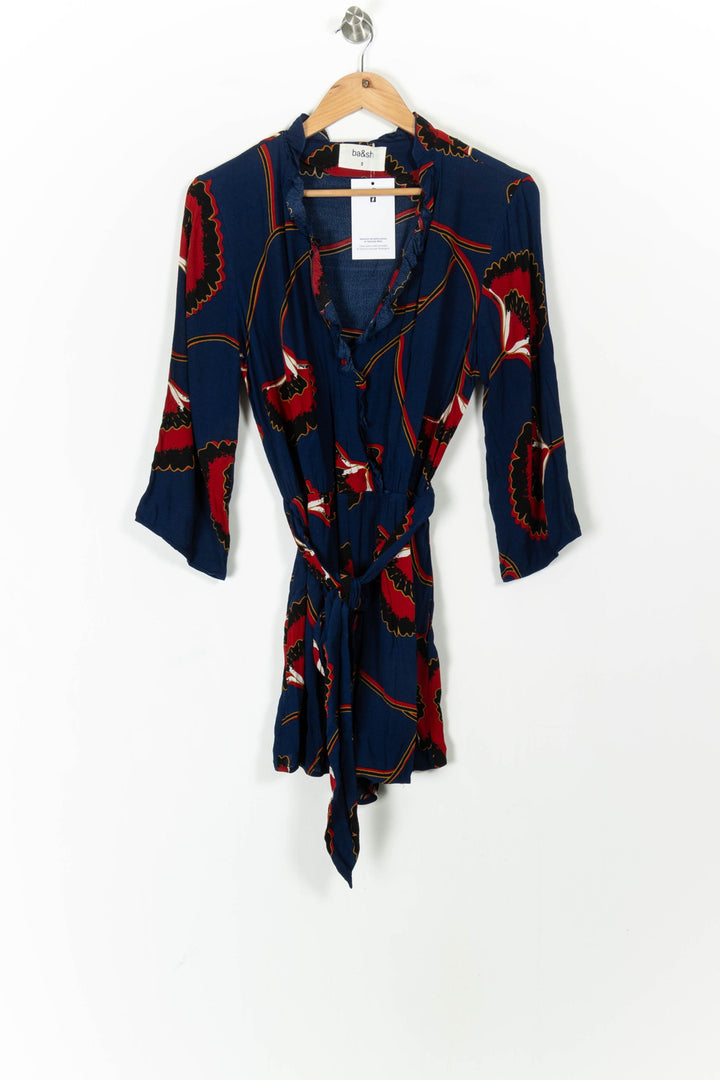 Combishort Bleu et Rouge - Taille M/38 de la marque ba&sh | PARAD105917 - Vendu par Paradigme - Image 2