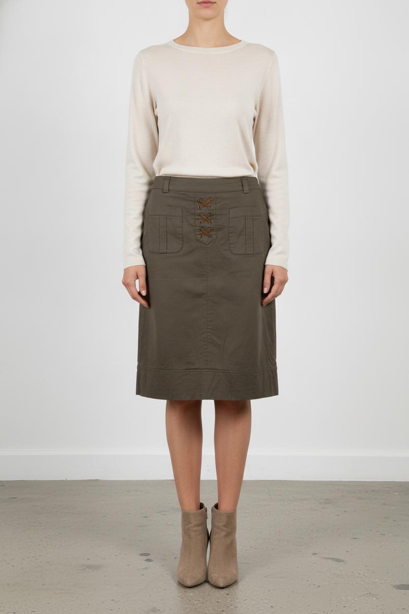 Jupe Droite Verte - Taille S/36 de la marque Caroll | PARAD105922 - Vendu par Paradigme - Image 1
