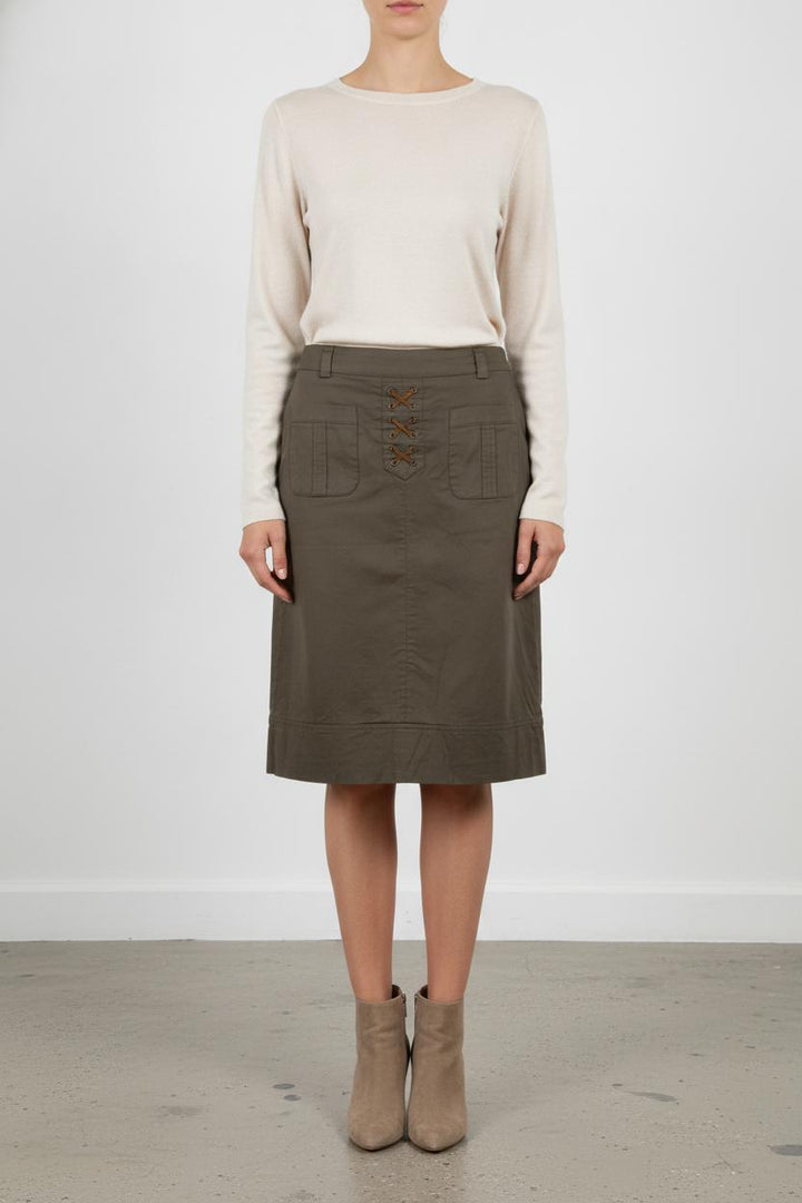 Jupe Droite Verte - Taille S/36 de la marque Caroll | PARAD105922 - Vendu par Paradigme - Image 1