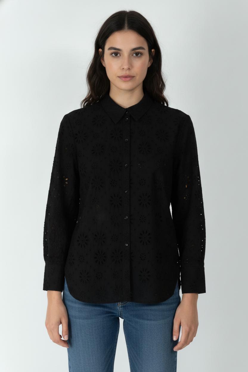 Chemise Brodée Noire - Taille L/40 de la marque Grace & Mila | PARAD105925 - Vendu par Paradigme - Image 1