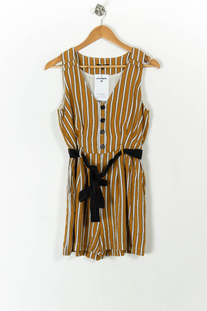 Combishort Marron et Blanc - Taille S/36 de la marque FRNCH | PARAD105928 - Vendu par Paradigme - Image 2