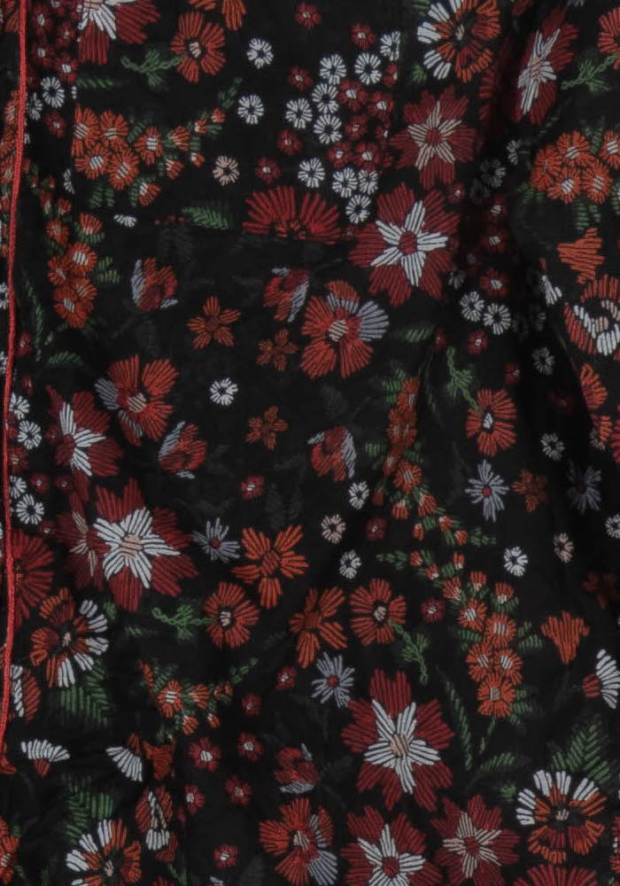 Chemise Fleurie Noire et Rouge - Taille S/36 de la marque Caroll | PARAD105930 - Vendu par Paradigme - Image 3