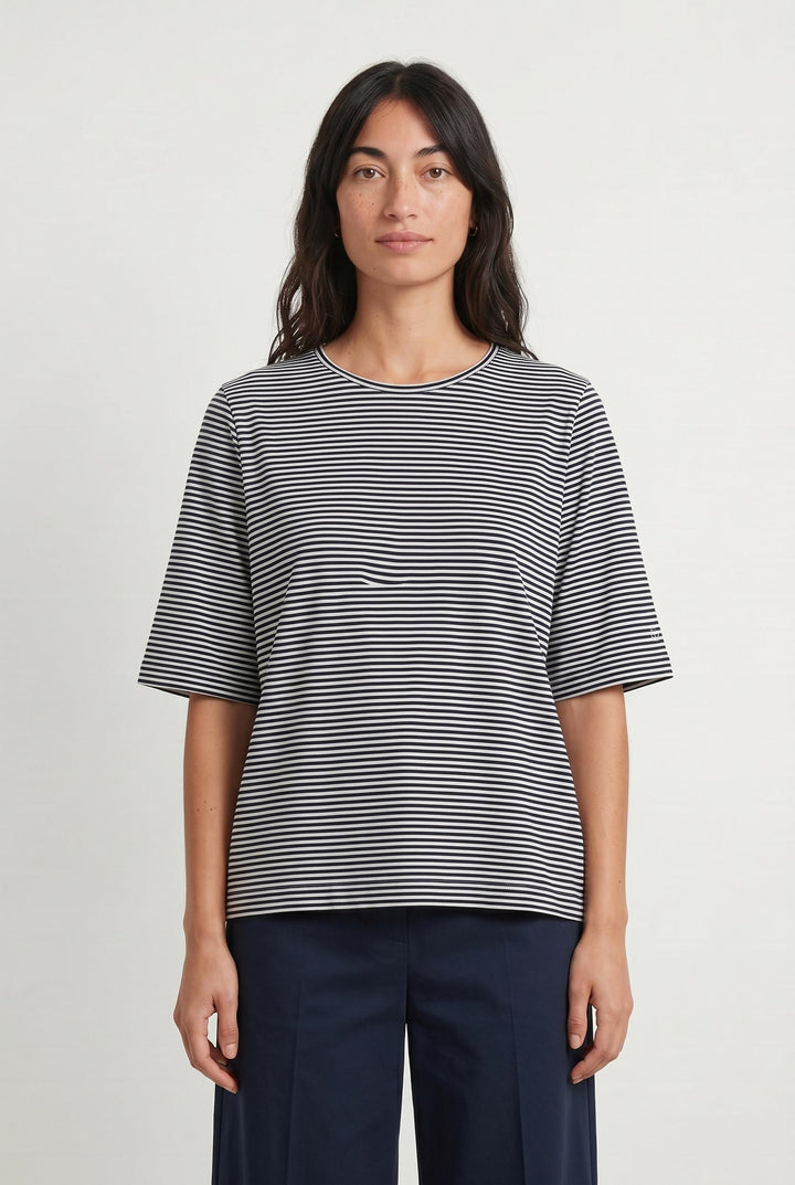 Tee-shirt Rayé Noir et Blanc - Taille M/38 de la marque Marina Rinaldi | PARAD105936 - Vendu par Paradigme - Image 1
