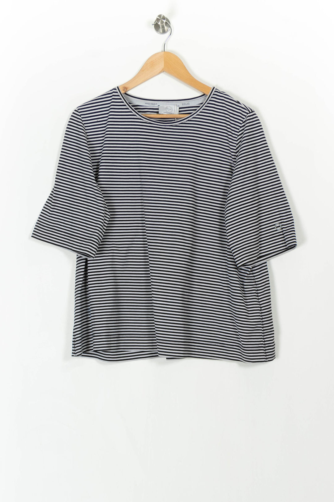 Tee-shirt Rayé Noir et Blanc - Taille M/38 de la marque Marina Rinaldi | PARAD105936 - Vendu par Paradigme - Image 2