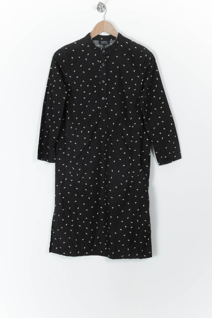 Robe Chemise Noire et Blanche - Taille XS/34 de la marque A.P.C. | PARAD105941 - Vendu par Paradigme - Image 2