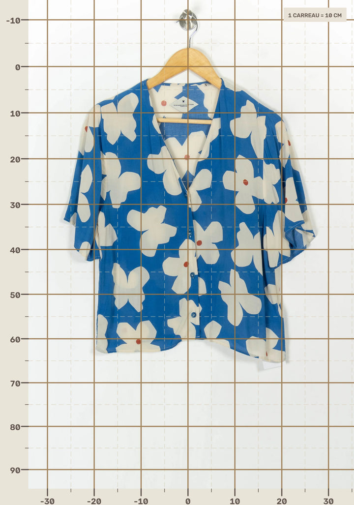 Blouse Bleue et Beige - Taille XS/34 de la marque Thinking Mu | PARAD105946 - Vendu par Paradigme - Image 4