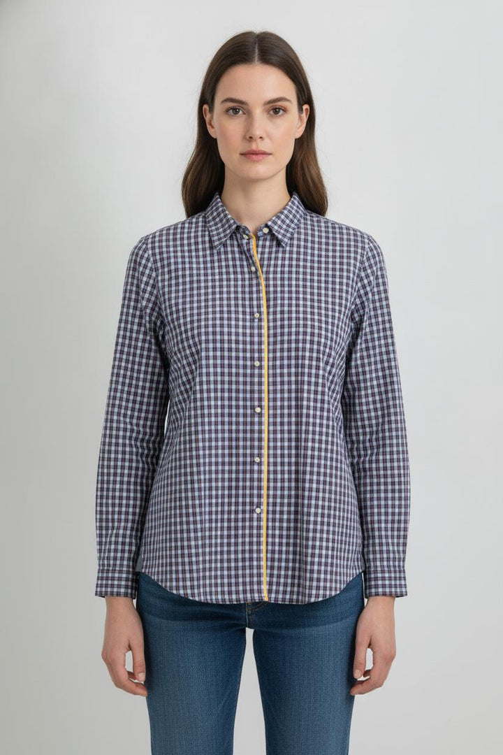 Chemise à Carreaux Bleue et Blanche - Taille L/40 de la marque Paul & Joe Sister | PARAD105948 - Vendu par Paradigme - Image 1