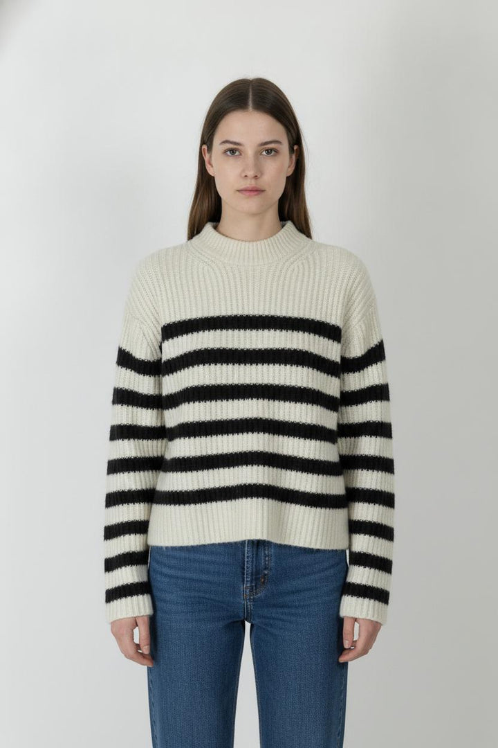 Pull Rayé Beige et Noir - Taille XS/34 de la marque Samsoe Samsoe | PARAD105955 - Vendu par Paradigme - Image 1