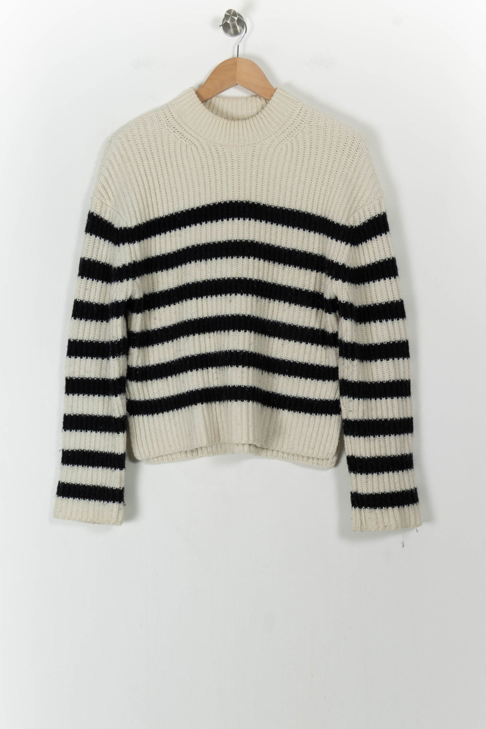 Pull Rayé Beige et Noir - Taille XS/34 de la marque Samsoe Samsoe | PARAD105955 - Vendu par Paradigme - Image 2