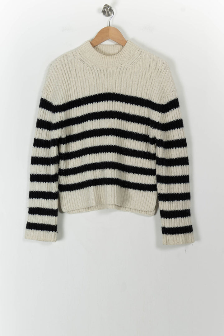 Pull Rayé Beige et Noir - Taille XS/34 de la marque Samsoe Samsoe | PARAD105955 - Vendu par Paradigme - Image 2