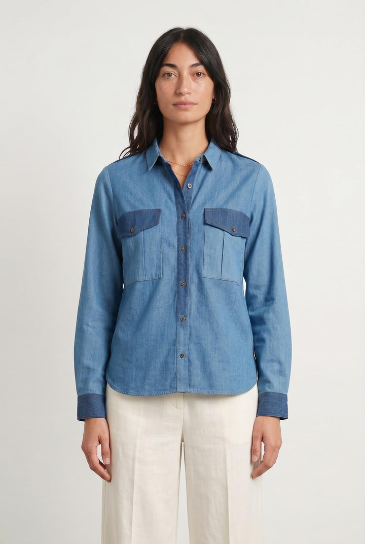 Chemise en Jean Bleu - Taille S/36 de la marque Sessùn | PARAD105957 - Vendu par Paradigme - Image 1