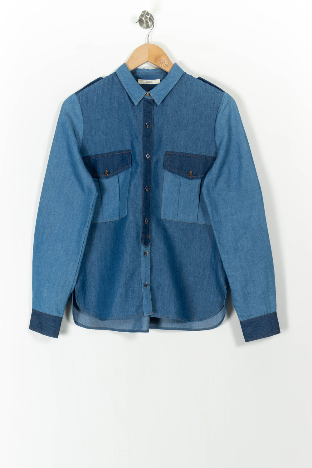 Chemise en Jean Bleu - Taille S/36 de la marque Sessùn | PARAD105957 - Vendu par Paradigme - Image 2