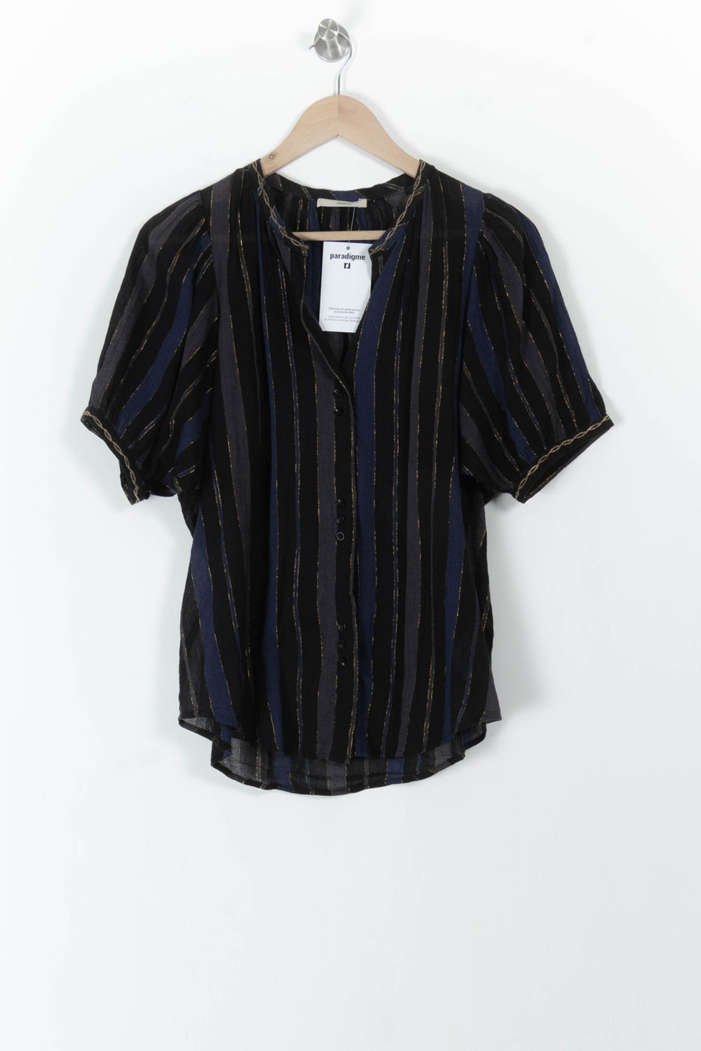 Blouse Bleue et Noire - Taille S/36 de la marque Sessùn | PARAD105963 - Vendu par Paradigme - Image 2