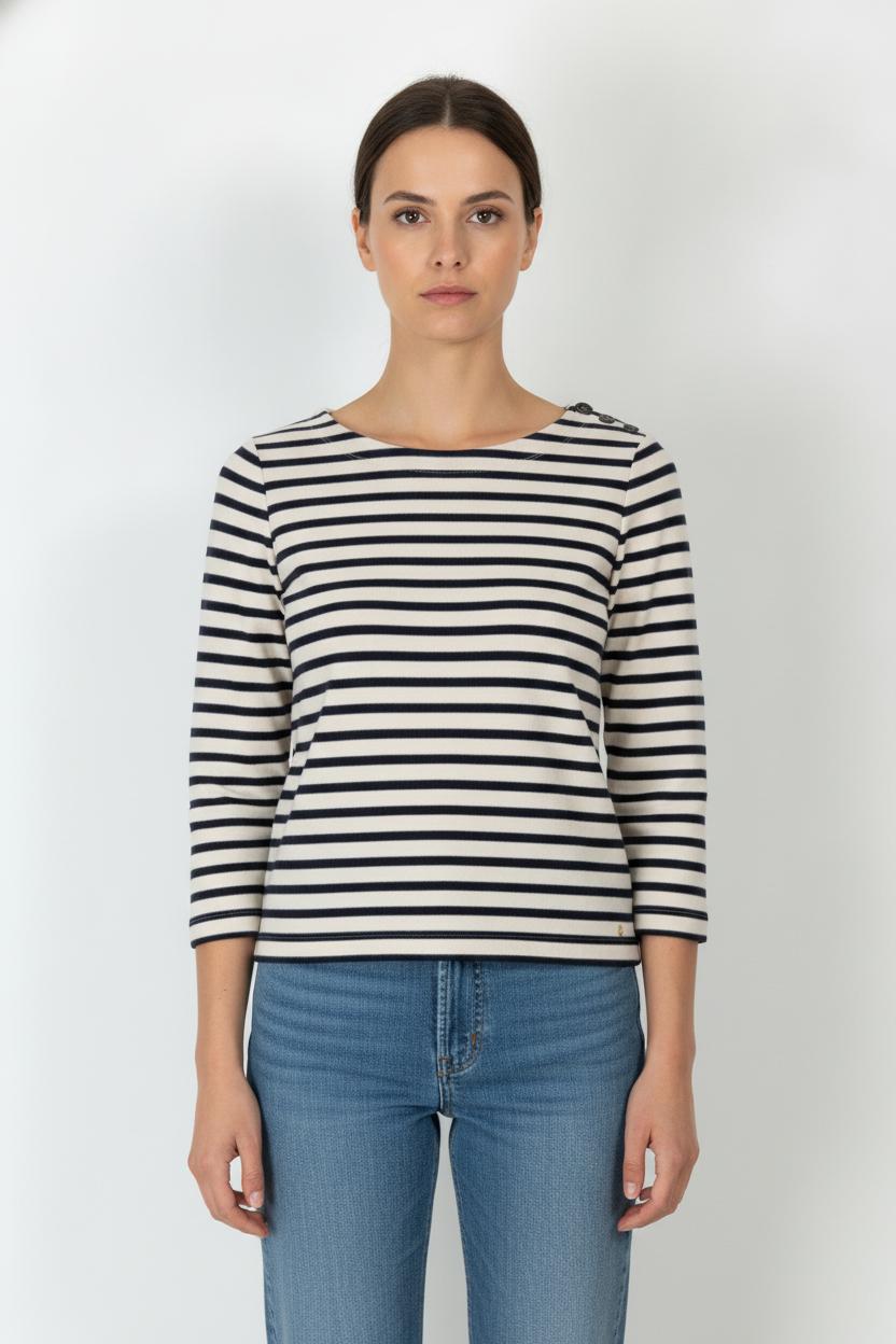 Marinière Écrue et Marine - Taille S/36 de la marque Des petits hauts | PARAD105969 - Vendu par Paradigme - Image 1