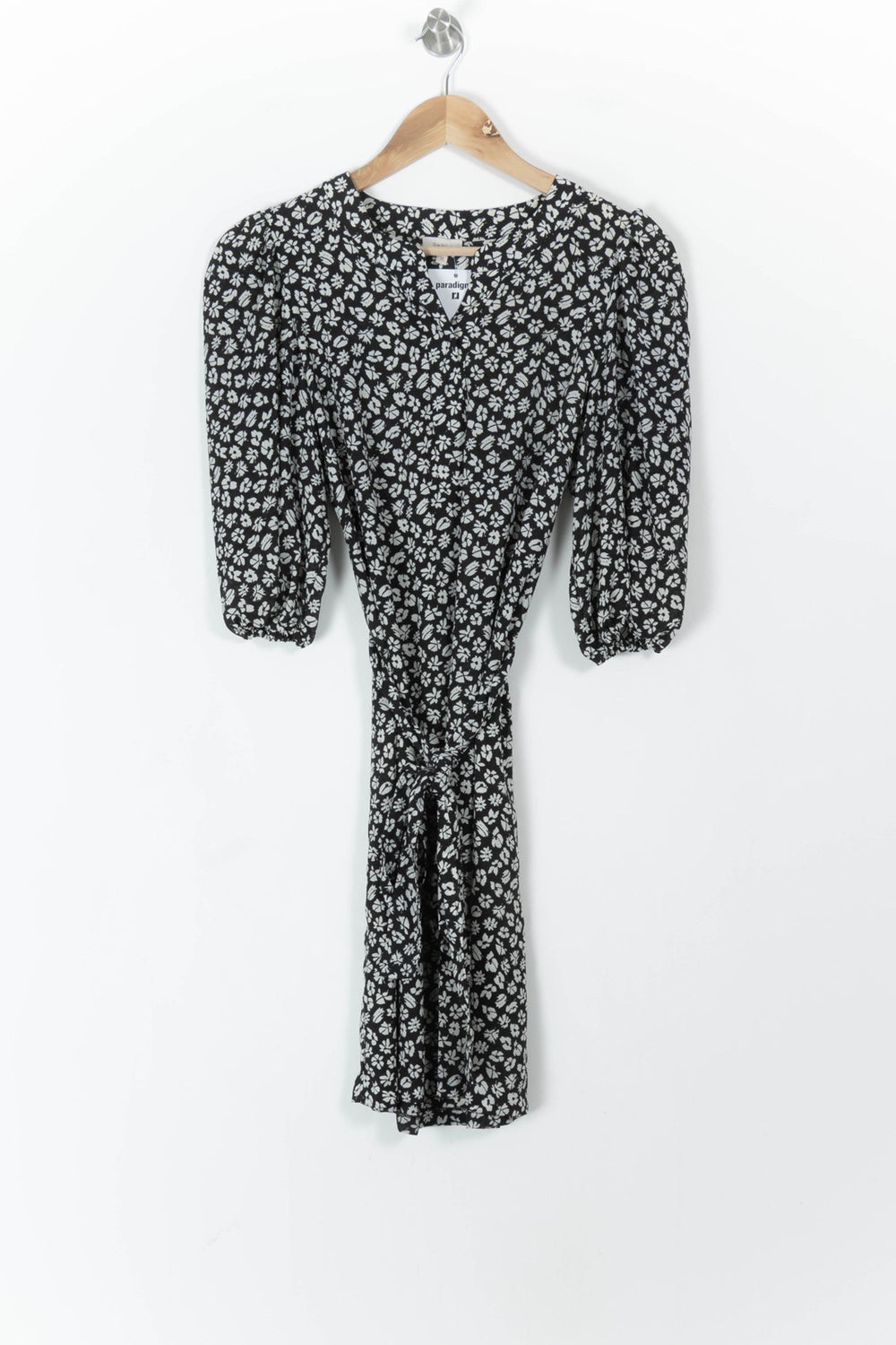 Robe Fleurie Noire et Blanche - Taille M/38 de la marque Pablo | PARAD105971 - Vendu par Paradigme - Image 2
