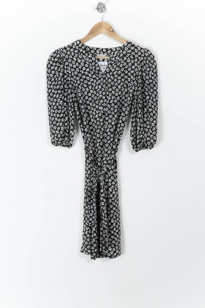 Robe Fleurie Noire et Blanche - Taille M/38 de la marque Pablo | PARAD105971 - Vendu par Paradigme - Image 2