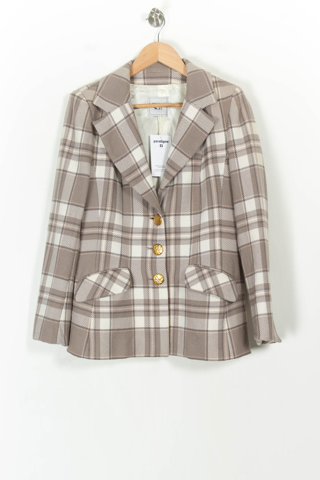 Veste Carreaux Beige et Blanc - Taille XXL/44 de la marque Weill | PARAD105996 - Vendu par Paradigme - Image 2