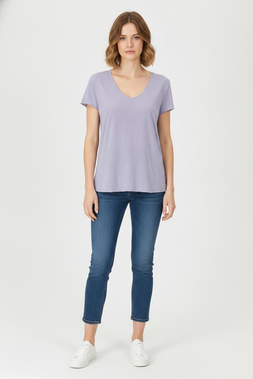 Tee-shirt Violet - Taille S/36 de la marque American Vintage | PARAD105999 - Vendu par Paradigme - Image 1