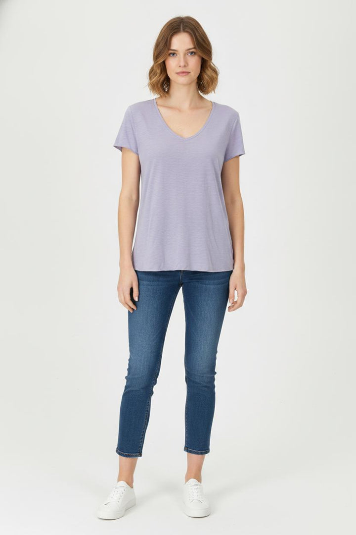 Tee-shirt Violet - Taille S/36 de la marque American Vintage | PARAD105999 - Vendu par Paradigme - Image 1
