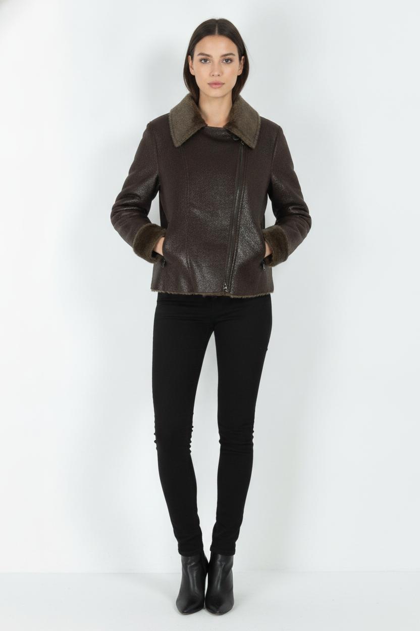 Blouson Marron - Taille M/38 de la marque Indies | PARAD106007 - Vendu par Paradigme - Image 1