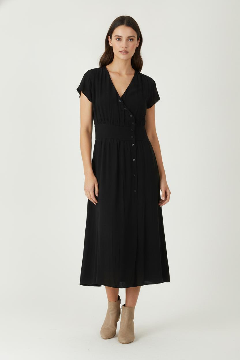 Robe Portefeuille Noire - Taille L/40 de la marque IKKS | PARAD106013 - Vendu par Paradigme - Image 1
