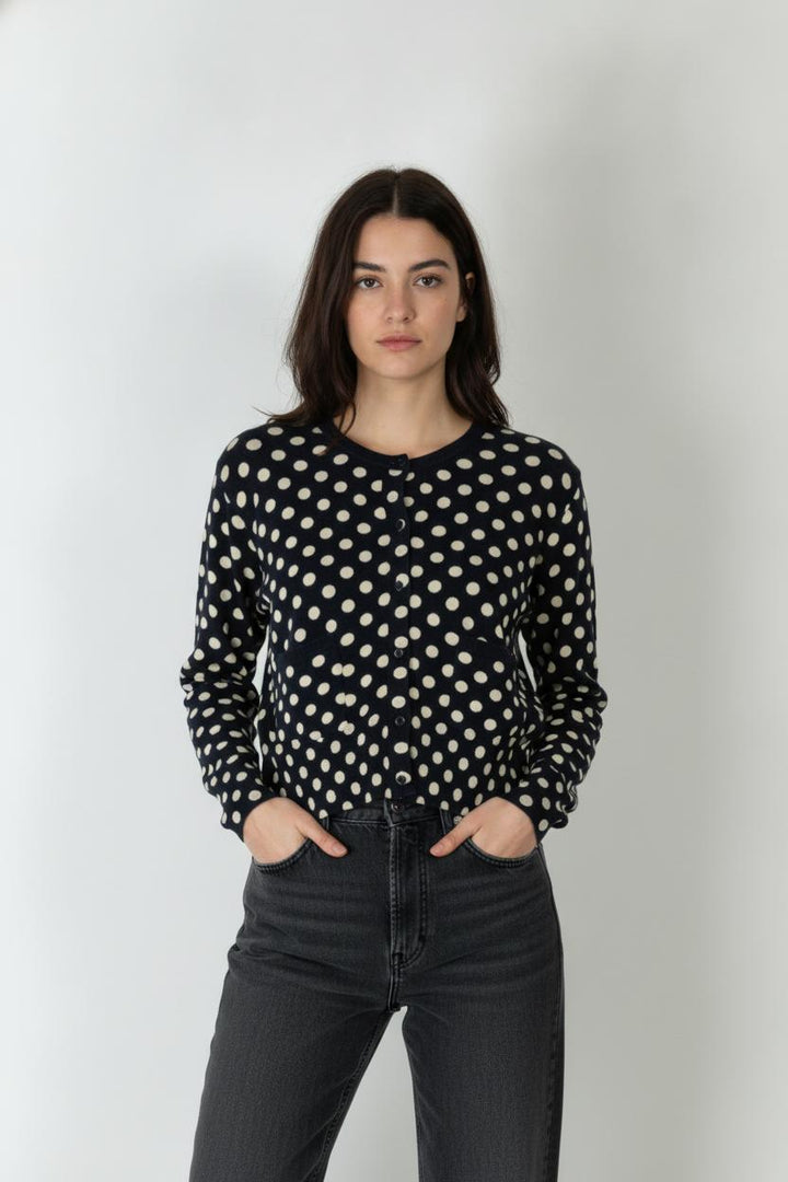 Cardigan Bleu et Blanc - Taille L/40 de la marque Indies | PARAD106015 - Vendu par Paradigme - Image 1