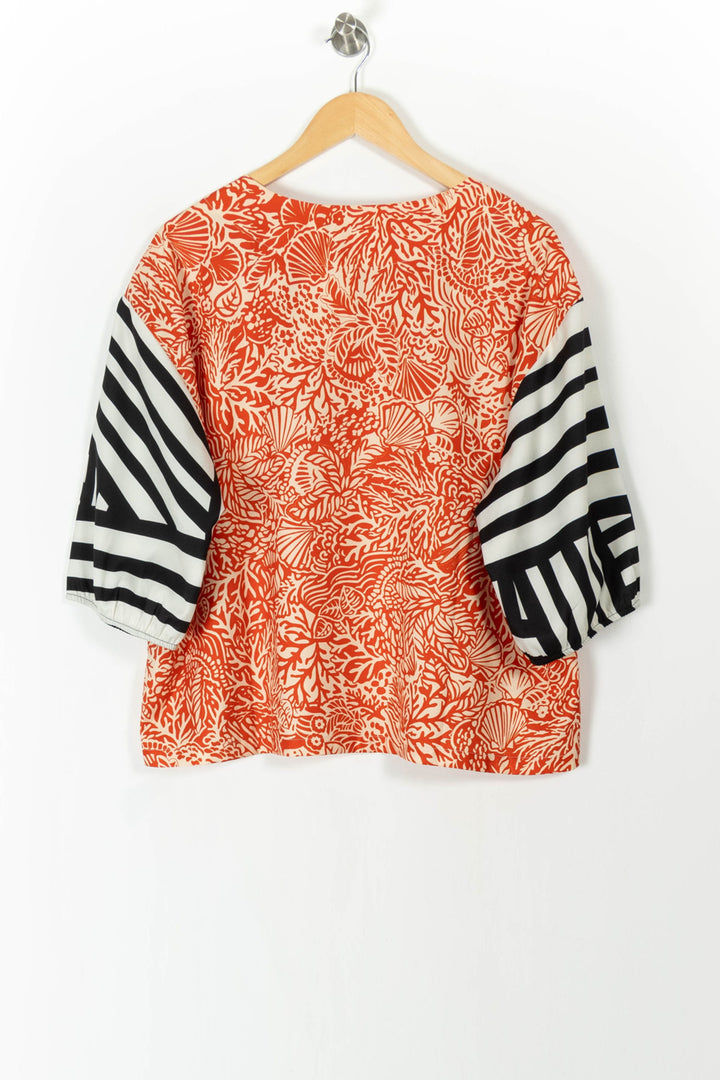 Blouse Orange et Noire - Taille S/36 de la marque Indies | PARAD106016 - Vendu par Paradigme - Image 4