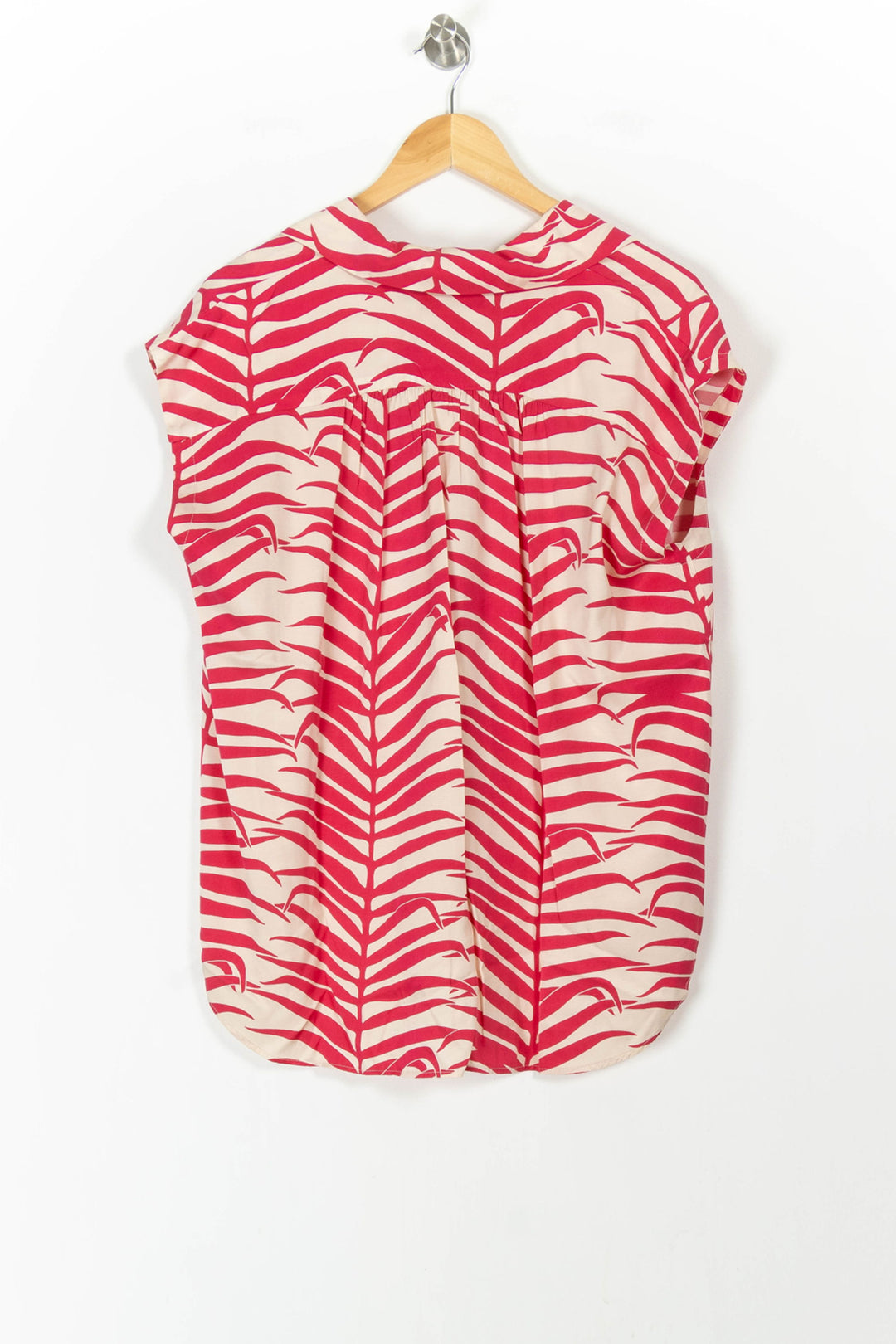 Blouse Rouge et Beige - Taille M/38 de la marque Indies | PARAD106024 - Vendu par Paradigme - Image 4