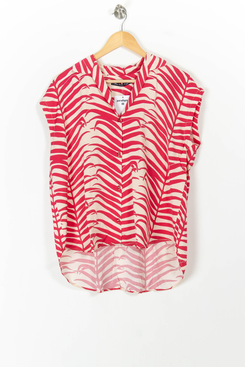 Blouse Rouge et Beige - Taille M/38 de la marque Indies | PARAD106024 - Vendu par Paradigme - Image 2