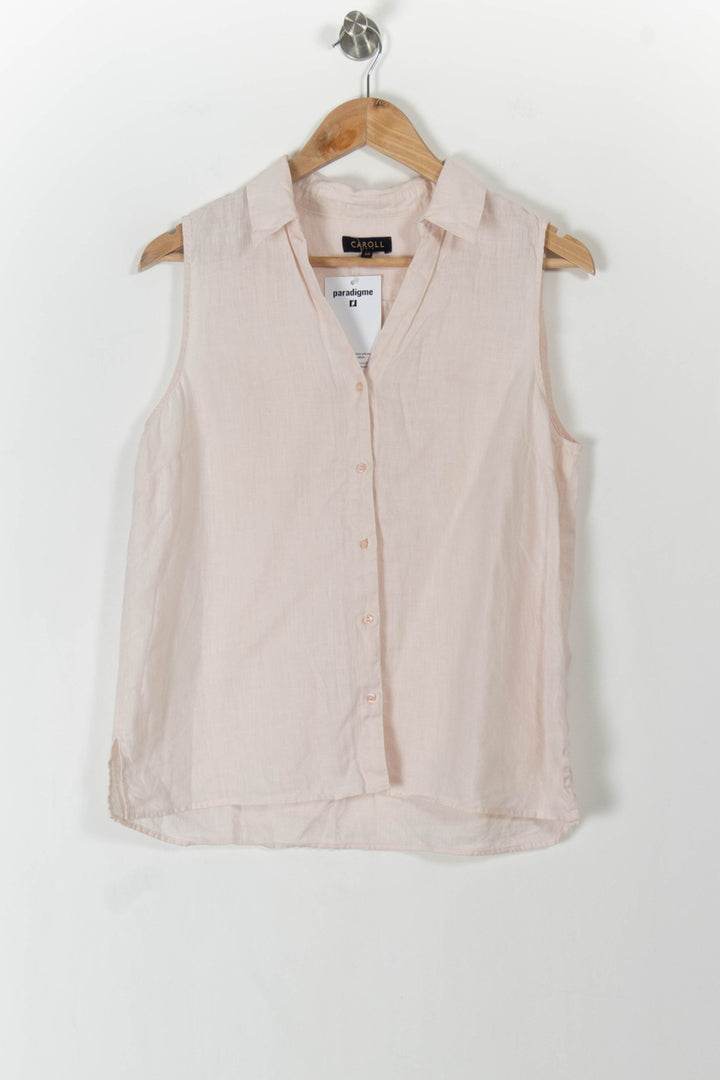 Blouse Sans Manches Rose - Taille L/40 de la marque Caroll | PARAD106030 - Vendu par Paradigme - Image 2