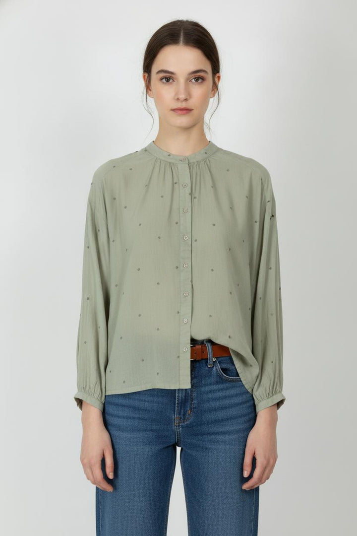 Blouse Verte - Taille XS/34 de la marque Notshy Cashmere | PARAD106031 - Vendu par Paradigme - Image 1