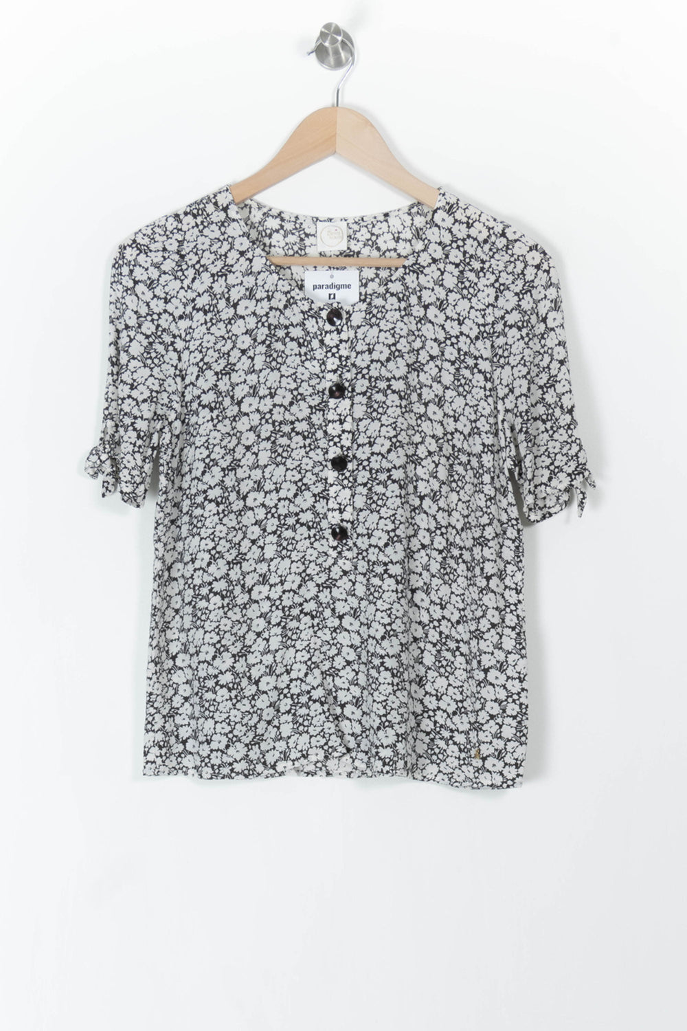 Blouse Noire et Blanche - Taille XS/34 de la marque Des petits hauts | PARAD106037 - Vendu par Paradigme - Image 2