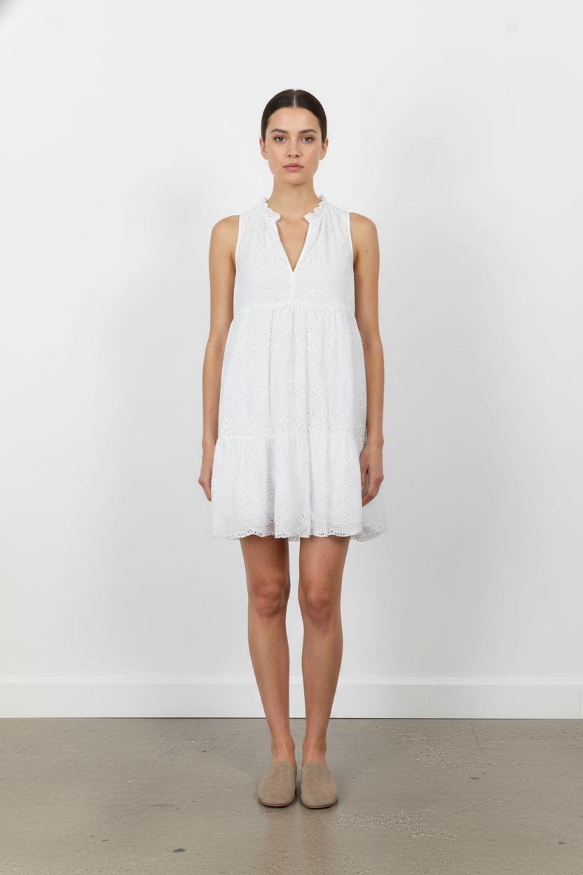 Robe Brodée Blanche - Taille L/40 de la marque IKKS | PARAD106049 - Vendu par Paradigme - Image 1