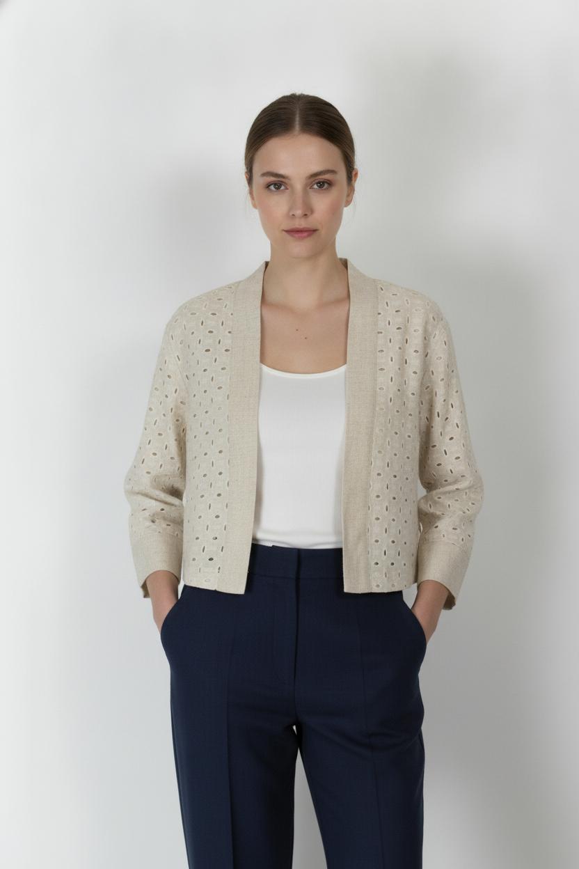 Veste Courte Beige - Taille S/36 de la marque La Fée Maraboutée | PARAD106054 - Vendu par Paradigme - Image 1