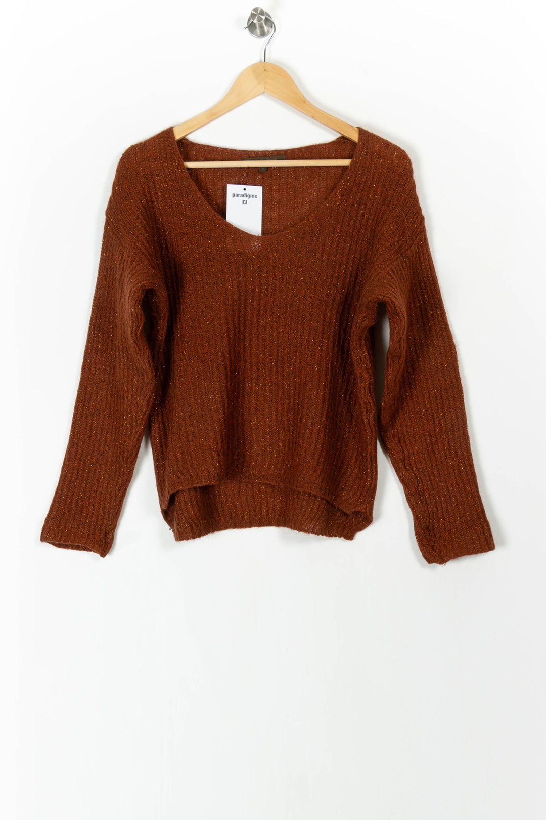 Pull Marron - Taille S/36 de la marque La Fée Maraboutée | PARAD106061 - Vendu par Paradigme - Image 2