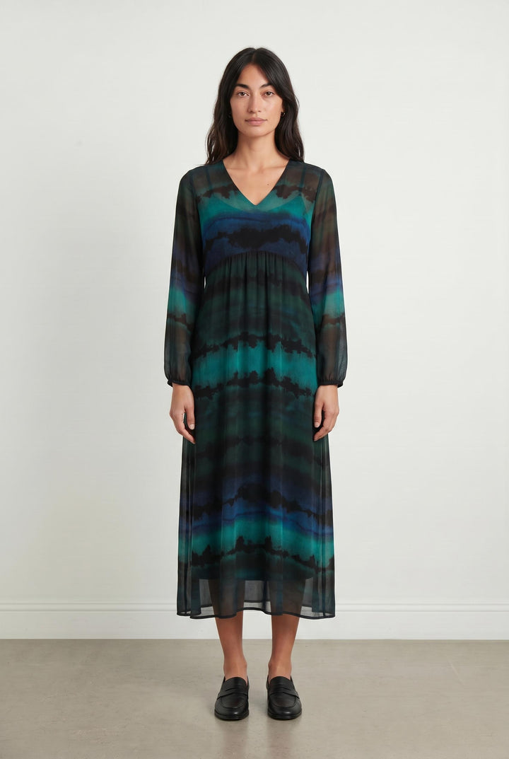 Robe Longue Bleu et Vert - Taille S/36 de la marque La Fée Maraboutée | PARAD106067 - Vendu par Paradigme - Image 1