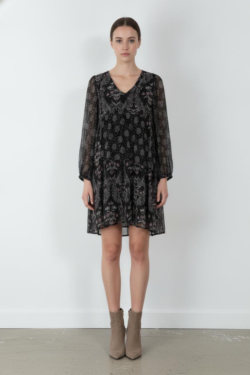 Robe Noire et Grise - Taille S/36 de la marque La Fée Maraboutée | PARAD106075 - Vendu par Paradigme - Image 1