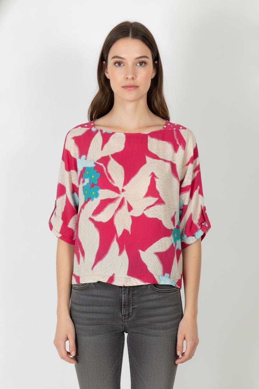 Blouse Rose et Beige - Taille L/40 de la marque Caroll | PARAD106082 - Vendu par Paradigme - Image 1